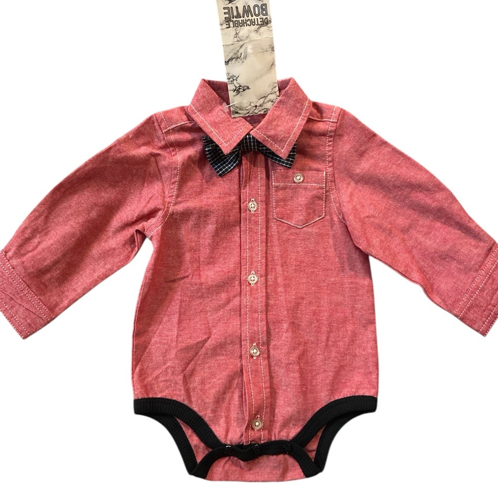 NWT Kaptain K Red Bow tie Onesie Size 3-6M